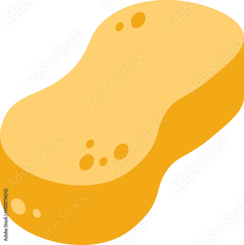 Cleaning Tools Element 2 Stylized yellow cleaning sponge