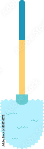 Cleaning Tools Element 2 Stylized Blue Mop Illustration