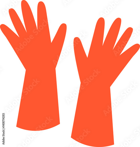 Cleaning Tools Element 2 Orange protective gloves illustration
