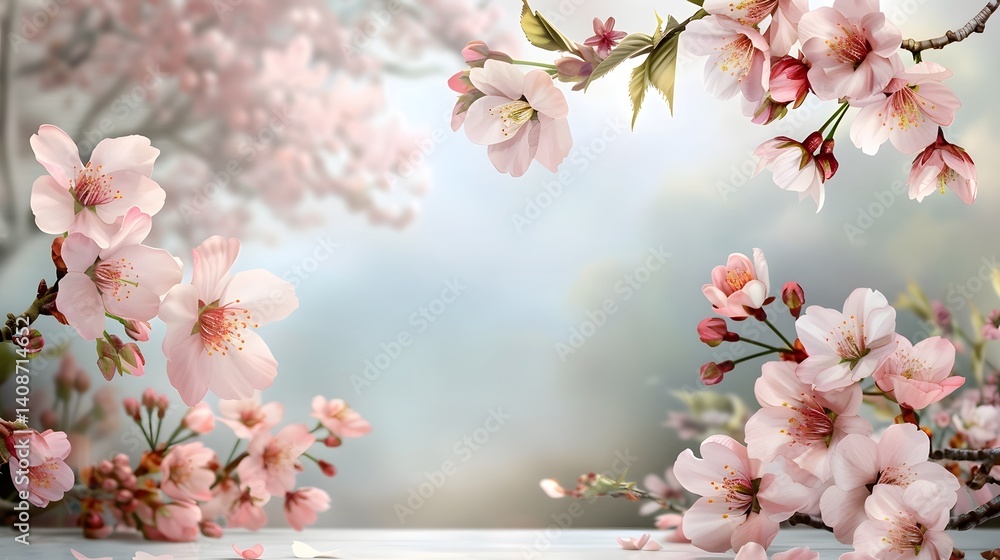 Beautiful cherry blossoms in spring