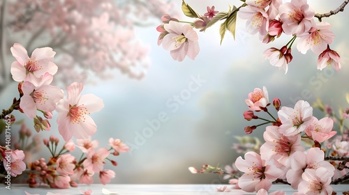 Obraz na płótnie Beautiful cherry blossoms in spring w salonie