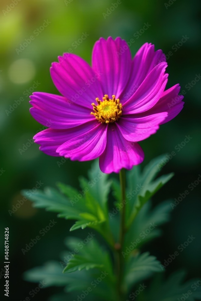 Deep purple cosmos, summer bloom Vivid petals, lush green foliage , summer bloom, deep purple Deep purple cosmos, summer bloom Vivid petals, lush green foliage , summer bloom, deep purple
