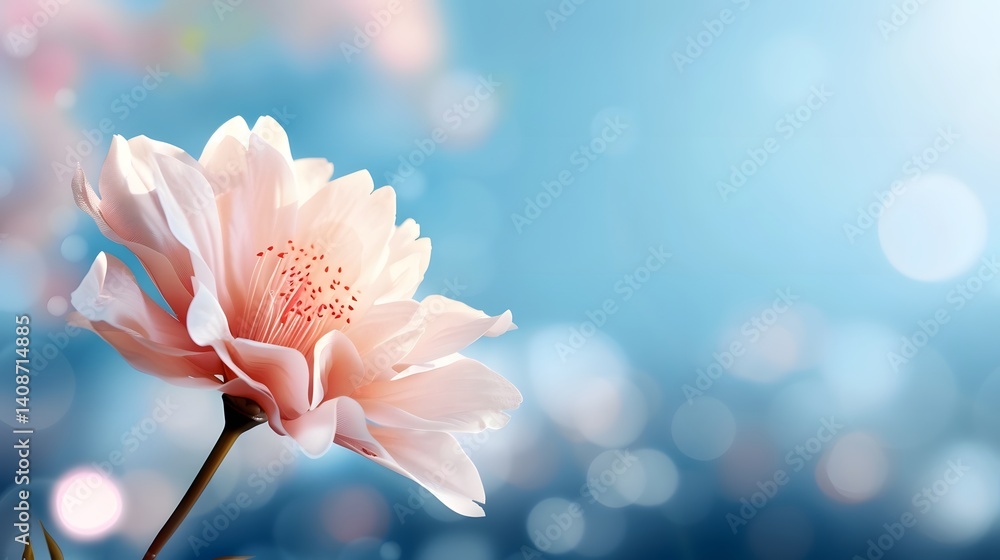 Delicate pink flower in bloom