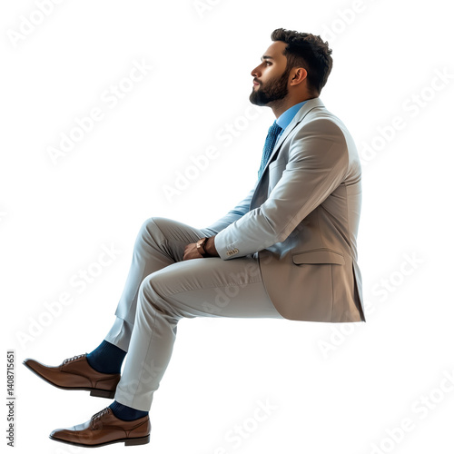 Sitting pose of people transparent background