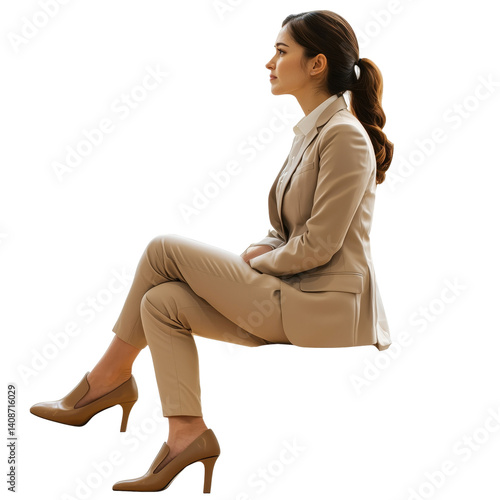 Sitting pose of people transparent background
