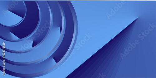 composition of empty space in blue gradations with blue curved lines as background design inspiration for graphic visual arts or decorative designs in applied arts