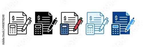 Accounting  Icon Set Multiple Style Collection