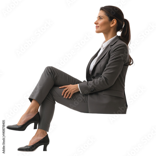 Sitting pose of people transparent background