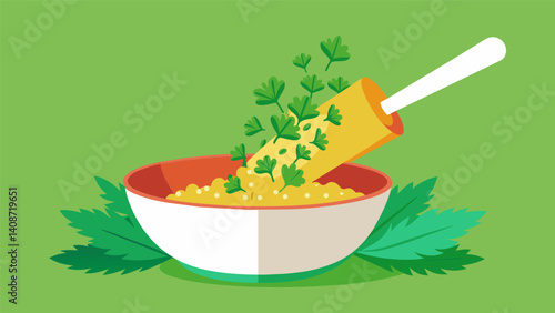 Freshly chopped parsley is added to the filling mixture giving it a burst of color and flavor.. Vector illustration