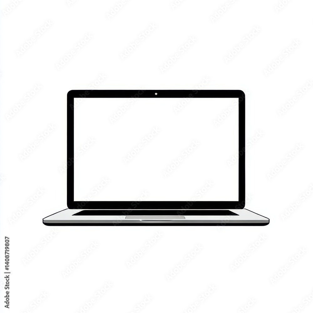Laptop with blank screen illustration isolated on white background Laptop with blank screen illustration isolated on white background