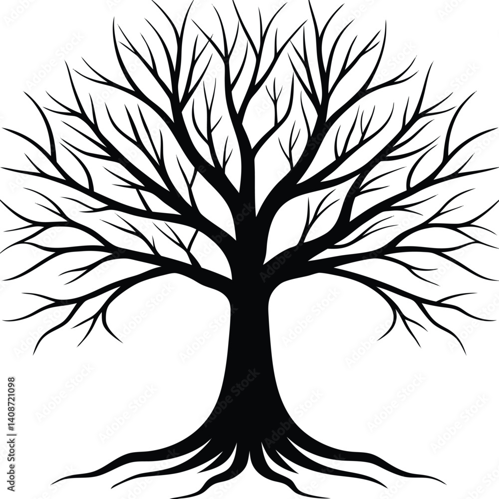Obraz premium Silhouette Tree on a Transparent Background