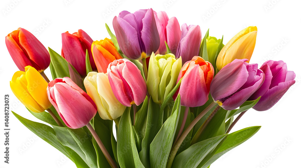A vibrant bouquet of multi flowers isolated on white A vibrant bouquet of multi flowers isolated on white