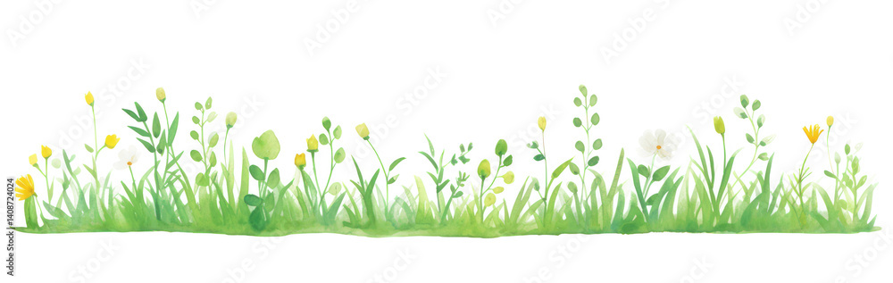PNG Grass as divider watercolor flower asteraceae graphics.
