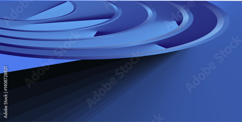 composition of empty space in blue gradations with blue curved lines as background design inspiration for graphic visual arts or decorative designs in applied arts