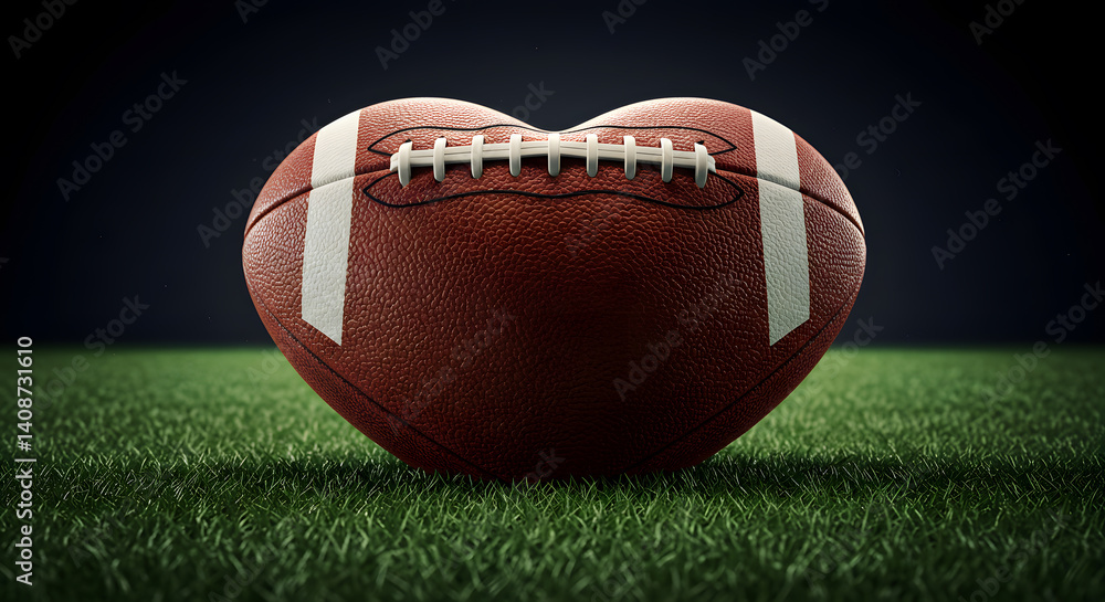 Obraz premium American Football on Green Grass Field for Sports and Recreation