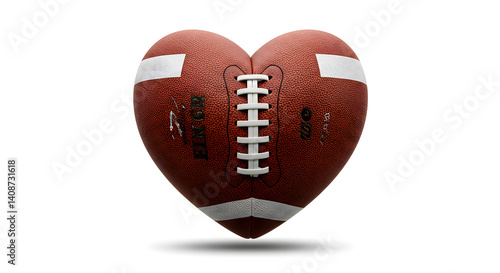 American Football Heart Shape Symbolizing Love for the Game