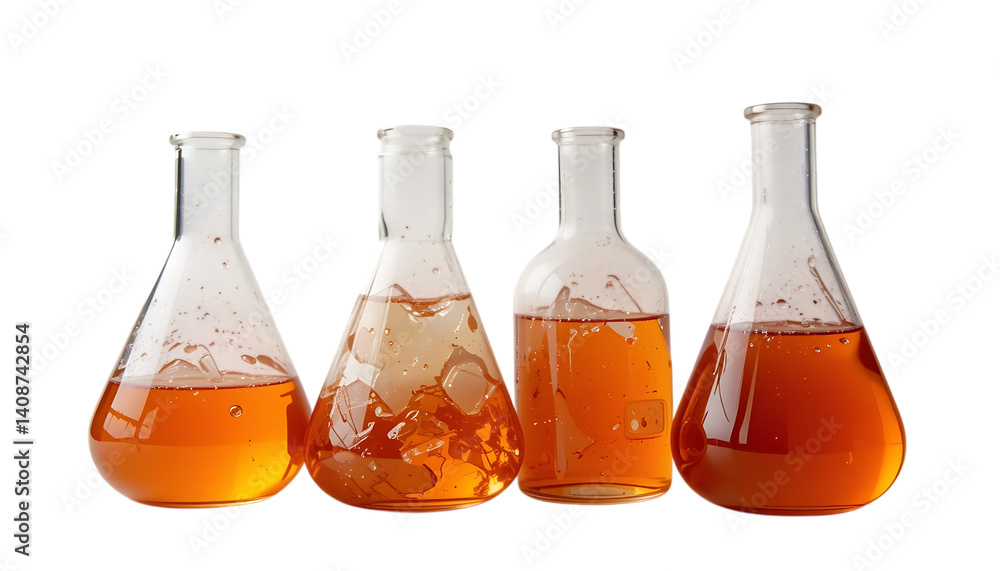 laboratory flasks filled with orange liquid for scientific research PNG Image laboratory flasks filled with orange liquid for scientific research PNG Image