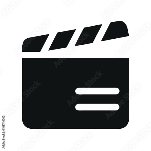 clapper board black filled icon