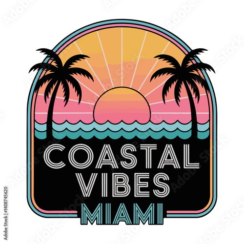 Miami Art Deco Coastal Vibes Badge
