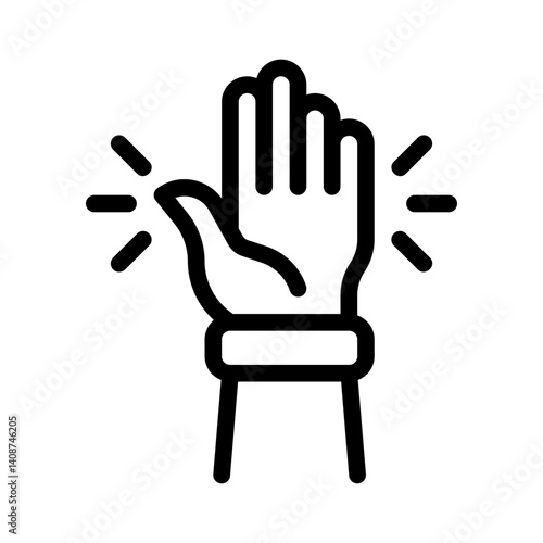 hands raised line icon