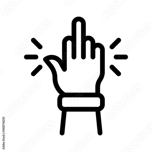 middle finger line icon