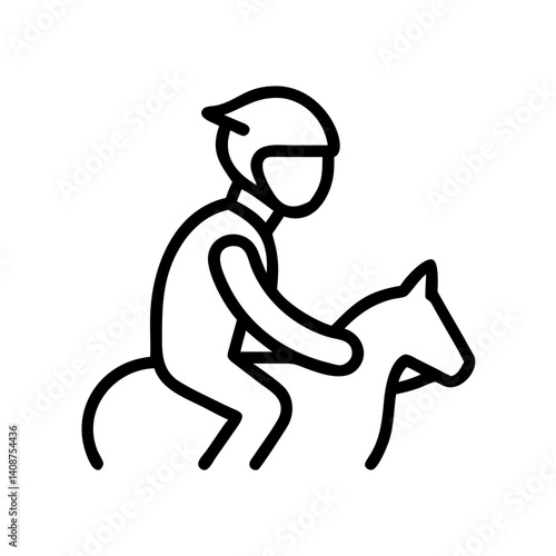 Jockey and horse. Horseback Riding. icon. 