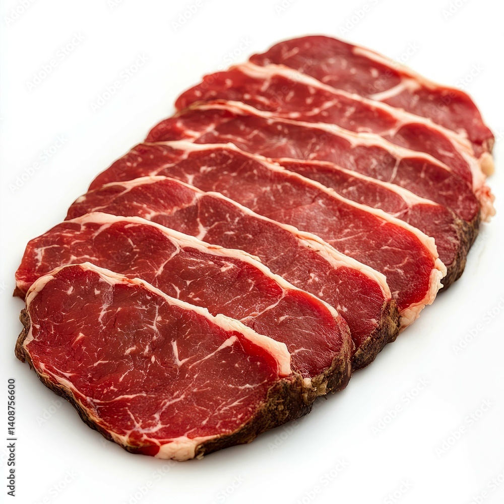 Sliced Raw Beef Steaks: A Culinary Delight - Premium Cuts of Red Meat for Gourmet Cooking Sliced Raw Beef Steaks: A Culinary Delight - Premium Cuts of Red Meat for Gourmet Cooking