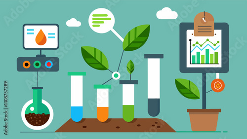 By analyzing soil samples with speed and precision AI technology can identify nutrient deficiencies pH imbalances and other factors that can affect plant health and growth.. Vector illustration