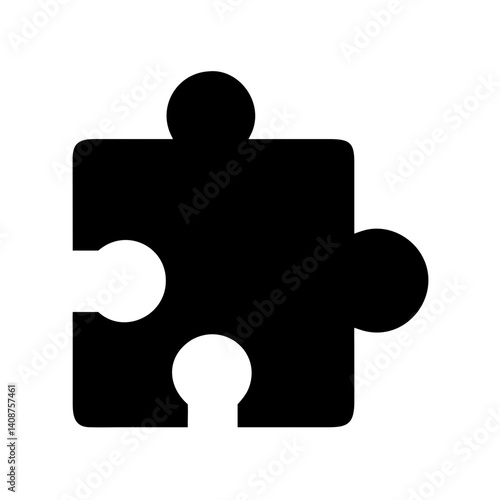puzzle piece black filled icon