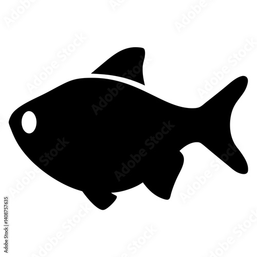 black skirt tetra fish black silhouette of a moorish idol fish aquatic animal ocean life- simple black silhouette of a black skirt tetra fish tropical sea life animal icon,