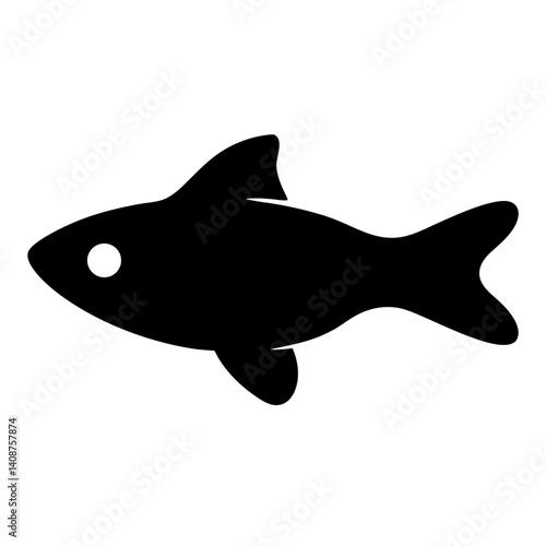 celestial pearl danio fish black silhouette of a moorish idol fish aquatic animal ocean life- simple black silhouette of a celestial pearl danio fish tropical sea life animal icon,