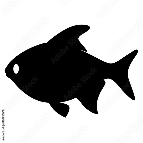 congo tetra fish black silhouette of a moorish idol fish aquatic animal ocean life- simple black silhouette of a congo tetra fish tropical sea life animal icon,