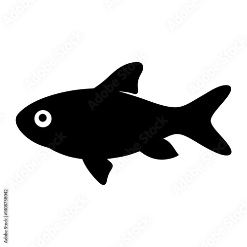 congo tetra fish black silhouette of a moorish idol fish aquatic animal ocean life- simple black silhouette of a congo tetra fish tropical sea life animal icon,