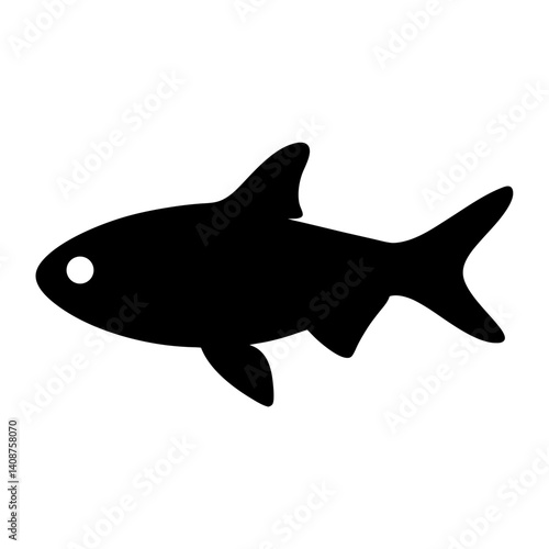 congo tetra fish black silhouette of a moorish idol fish aquatic animal ocean life- simple black silhouette of a congo tetra fish tropical sea life animal icon,