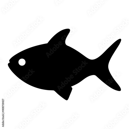 ember tetra fish black silhouette of a moorish idol fish aquatic animal ocean life- simple black silhouette of a ember tetra fish tropical sea life animal icon,