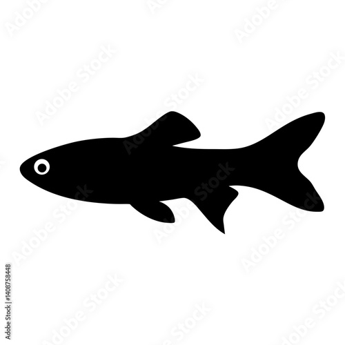 endler s livebearer fish black silhouette of a moorish idol fish aquatic animal ocean life- simple black silhouette of a endler s livebearer fish tropical sea life animal icon,