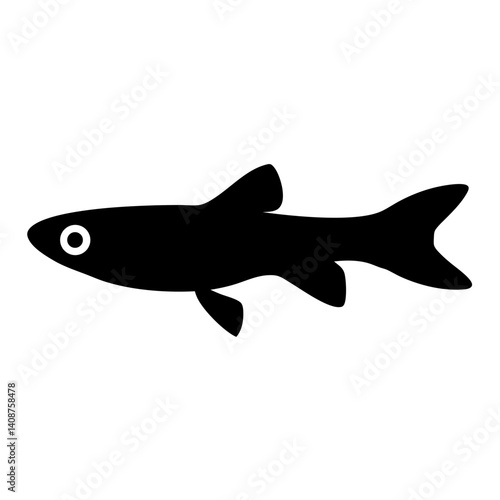 endler s livebearer fish black silhouette of a moorish idol fish aquatic animal ocean life- simple black silhouette of a endler s livebearer fish tropical sea life animal icon,