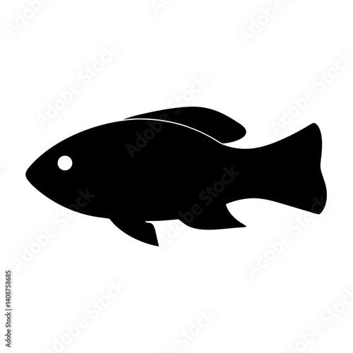 gourami fish black silhouette of a moorish idol fish aquatic animal ocean life- simple black silhouette of a gourami fish tropical sea life animal icon,