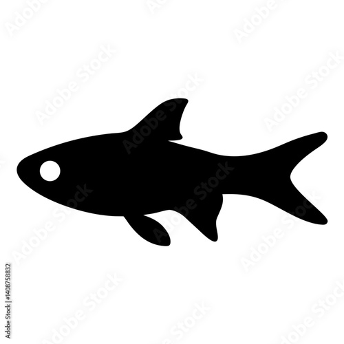 harlequin rasbora fish black silhouette of a moorish idol fish aquatic animal ocean life- simple black silhouette of a harlequin rasbora fish tropical sea life animal icon,