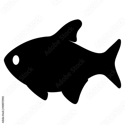 lemon tetra fish black silhouette of a moorish idol fish aquatic animal ocean life- simple black silhouette of a lemon tetra fish tropical sea life animal icon,