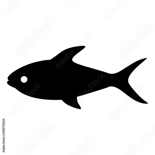 lemon tetra fish black silhouette of a moorish idol fish aquatic animal ocean life- simple black silhouette of a lemon tetra fish tropical sea life animal icon,