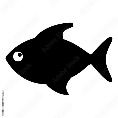neon tetra fish black silhouette of a moorish idol fish aquatic animal ocean life- simple black silhouette of a neon tetra fish tropical sea life animal icon,