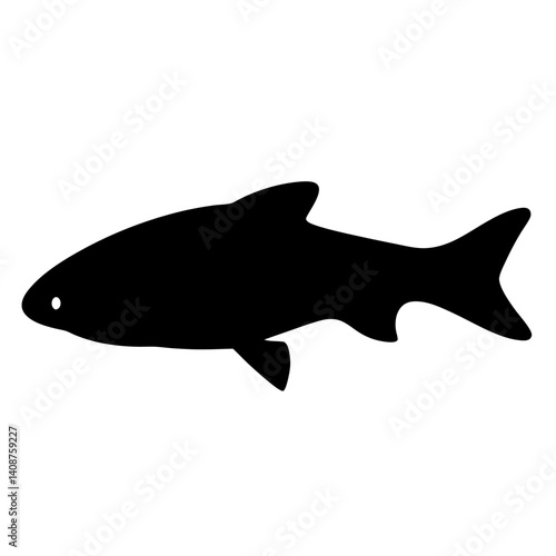 otocinclus fish black silhouette of a moorish idol fish aquatic animal ocean life- simple black silhouette of a otocinclus fish tropical sea life animal icon,