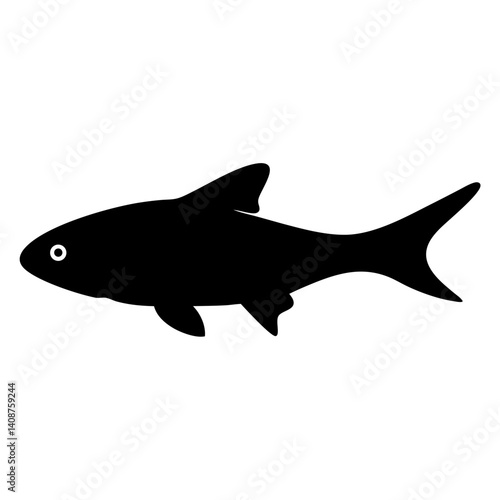 otocinclus fish  black silhouette of a moorish idol fish aquatic animal ocean life- simple black silhouette of a otocinclus fish  tropical sea life animal icon,