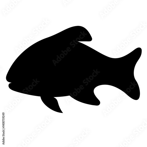 otocinclus fish black silhouette of a moorish idol fish aquatic animal ocean life- simple black silhouette of a otocinclus fish tropical sea life animal icon,