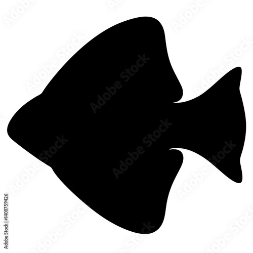 plecostomus fish black silhouette of a moorish idol fish aquatic animal ocean life- simple black silhouette of a plecostomus fish tropical sea life animal icon,
