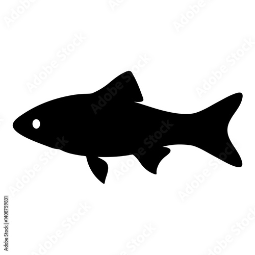 swordtail fish black silhouette of a moorish idol fish aquatic animal ocean life- simple black silhouette of a swordtail fish tropical sea life animal icon,
