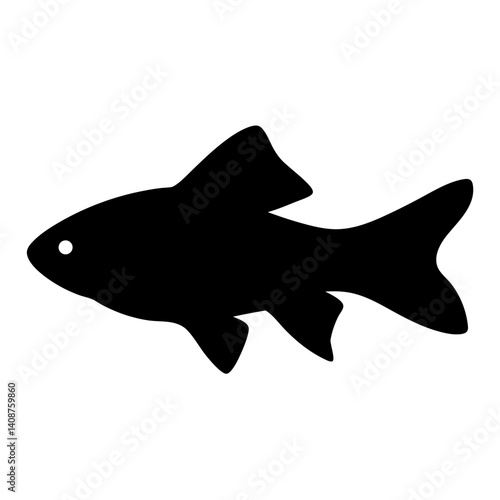 swordtail fish black silhouette of a moorish idol fish aquatic animal ocean life- simple black silhouette of a swordtail fish tropical sea life animal icon,