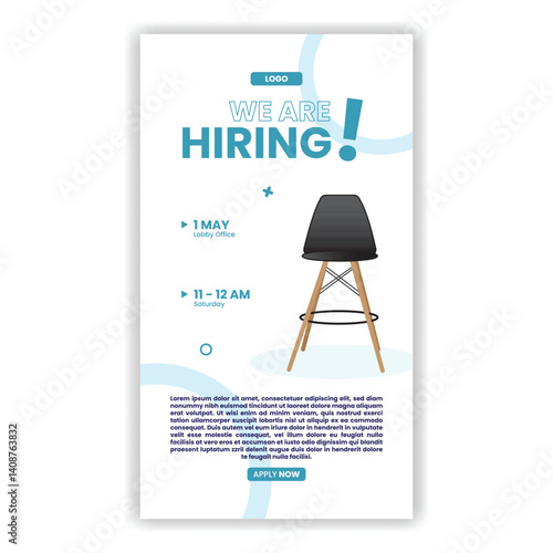 We are hiring announcement flyer template design, Modern We are hiring Recruitment Poster, job flyer design