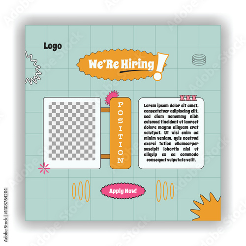 We are hiring job position square banner or social media post. We are yellow hiring job vacancy square web banner design.